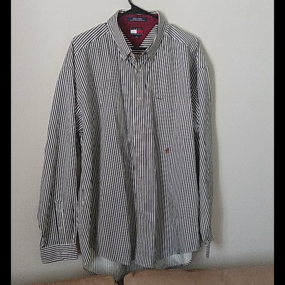 Tommy Hilfiger men striped long sleeves shirt XL